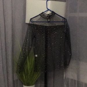 Black sheer sparkly top